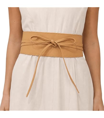 Leather Obi belt for Women Wide Sash Waistband 3 inches  display picture 1