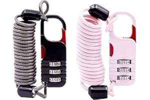 UP Security Travel Lock with Retractable Cable, Thin Cable Locks with Combination, Small Padlock Combination, for Luggage, Su