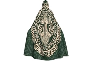 Muxxirt Celtic Viking Tree Life Goddess Hooded Robe Cloak For Adult Men Women Cosplay Costumes