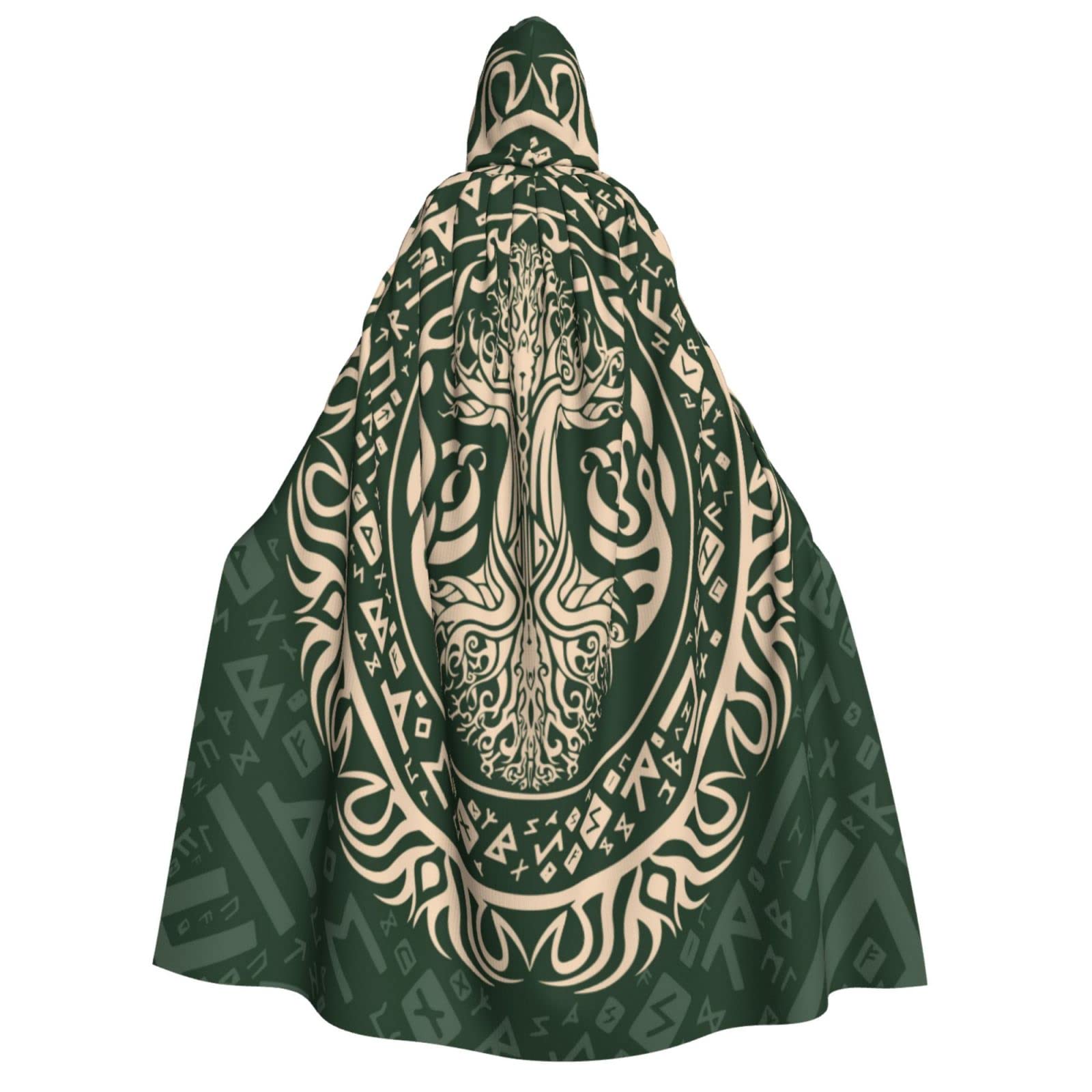 Muxxirt Celtic Viking Tree Life Goddess Hooded Robe Cloak For Adult Men Women Cosplay Costumes