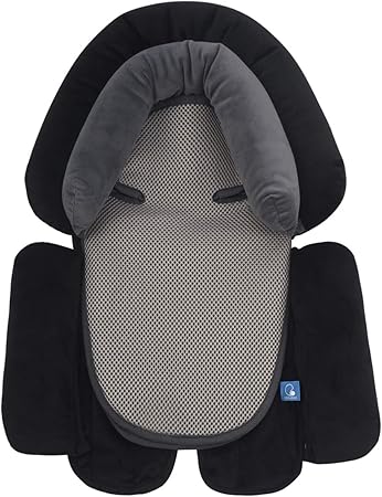 Coolbebe 2 In 1 Baby Toddler Headrest Head Neck And Body Soft Pillow For Car Seat Black Amazon De Auto