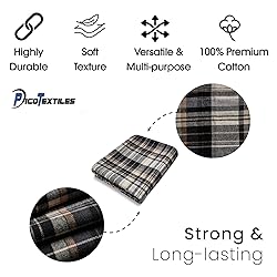 Pico Textiles 10 Yards Bolt Tan and Black Tartan