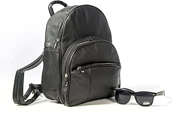 black leather rucksack handbag