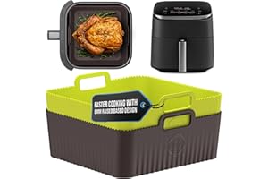 BELFORT ETECH Premium 8.3inch Square Air Fryer Silicone Liners for 6Qt Coosri Air Fryer | 0.1inch Liner Thickness & 0.3mm high Silicone Lines on Base | Dishwasher Safe |