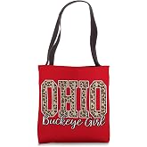 Leopard Print Buckeye Girl Ohio Home Buckeye State Tote Bag