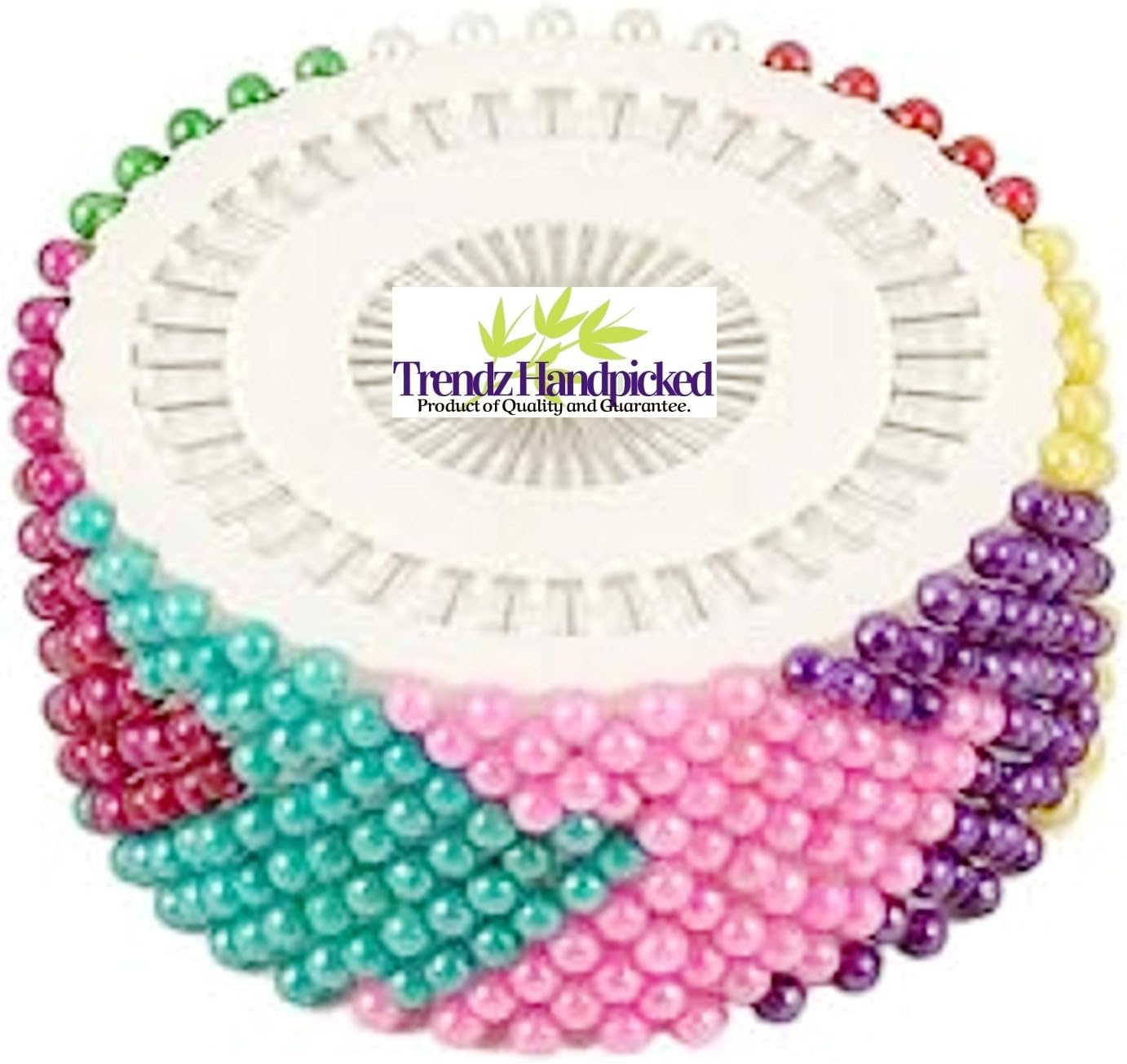 Trendz Handpicked Mixed Color Multipurpose Pearl Head Sewing Pins for Tailor, Dressmaking, Patchwork, Wedding, Florist, Decorating, Art and Craft - Pack of 480 Pieces