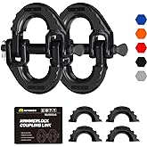 AUTORICH Safety Chain Connector Link, 1/2IN Tow Hitch Hammerlock Coupling Link, 2 Pack G80 Alloy Steel Tow Chain Connector, Quick Install & Remove, 12000 lbs Load Limit, Black