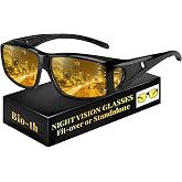 Night Vision Driving Glasses Men Women, HD Polarized Fit Over Glasses | Anti Glare Night Vision Glasses For Driving To Reduce Harsh Headlight Reflection And Boost Contrast In Fog Or Rain.