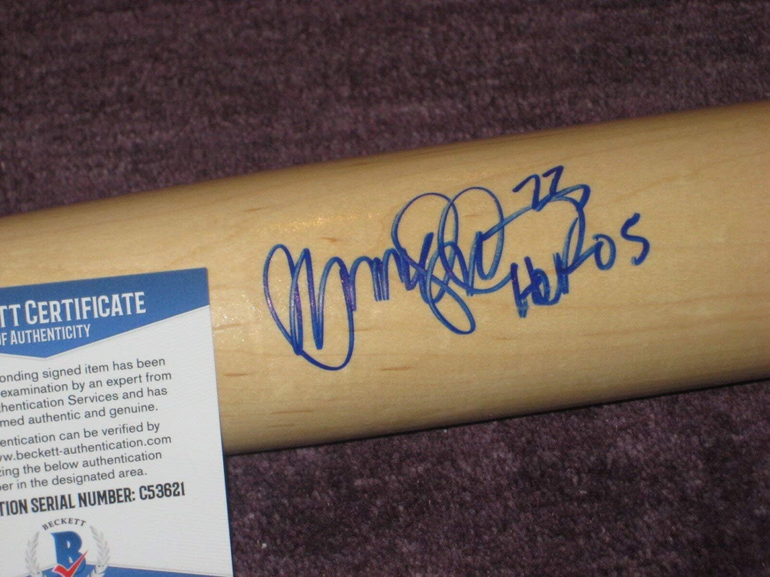 ryne sandberg autographed bat
