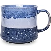 Bosmarlin Large Ceramic Coffee Mug, Big Tea Cup for Office and Home, 21 Oz, Dishwasher and Microwave Safe, 1 PCS… (Blue)