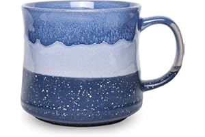 Bosmarlin Large Ceramic Coffee Mug, Big Tea Cup for Office and Home, 21 Oz, Dishwasher and Microwave Safe, 1 PCS… (Blue)