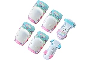 Simply Kids Knee and Elbow Pads with Wrist Guards, HardSoft Pad Tech. - CPSIA Certified Protective Gear Set - Inline Roller Skate Skateboard Bike Knee Pads for Kids Child Girls Boys Toddler Youth