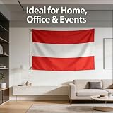 SHATCHI Austria Flag 5ft x 3ft Polyester with Brass Eyelets National Banner view 7