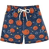 Boccsty Basketball Theme Star Boys Swim Trunks Baby Kids Swimwear Summer Toddler Beach Board Shorts Bathing Suit 2T