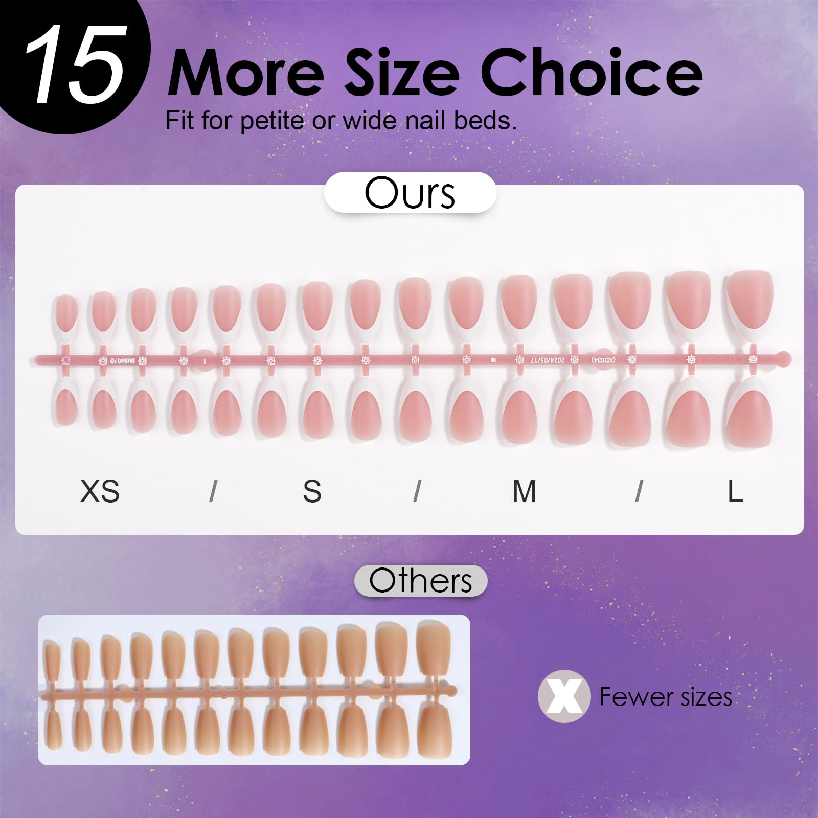 Canvalite French Tip Press on Nails Short Gel Nail Tips - 300Pcs Pre-Colored Quick and Easy Press on Nails Almond Fake Nails with Designs DIY Gel French Tip Nails, Pink White - Image 7