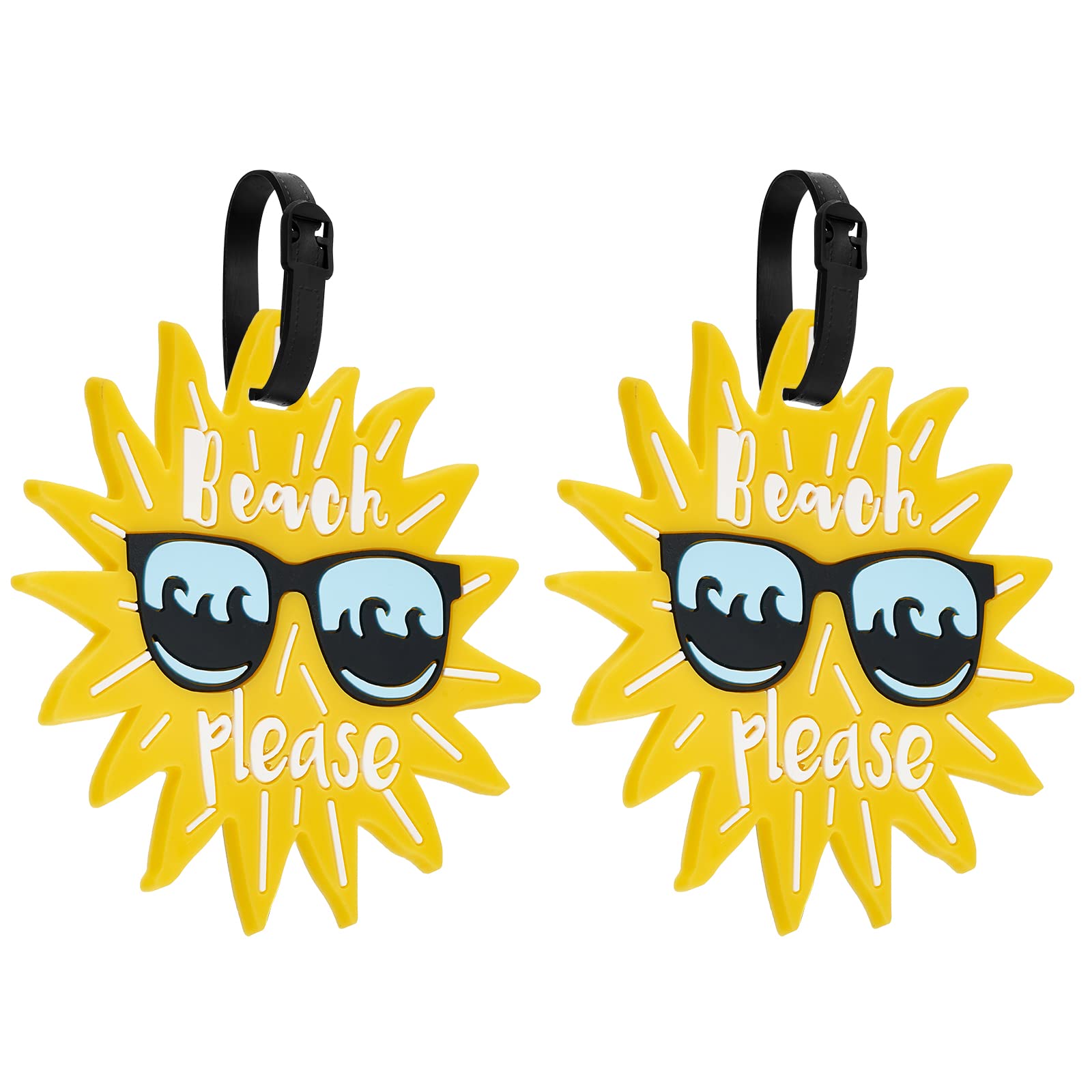 ZOUIQSS Luggage Tags Pack of Two,Baggage Tags Suitcase ID Labels Business Card Holder/Travel ID Bag Tag(Sun)