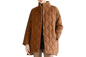 Orolay Quilted Puffer Jacket Women Oversized Lightweight Warm Jacket Button Down Fall Winter Coat with Pockets