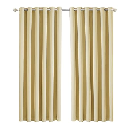 Supreme Blackout Curtains 90 Width X 90 Drop Cream Thermal