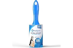 PetLovers Extra Sticky Lint Roller Single Unit 100 Sheets for Pet Hair Removal, Dog and Cat Lint Remover (1 Pack)