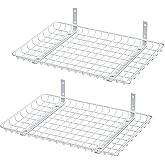 Ultrawall Wall Mounted Storage Shelf, Garage Shelves 24x12 Inch, Metal Shelf Rack, Heavy-Duty Wall Organizer for Closet, Kitchen, Laundry Room 2 Pack, White