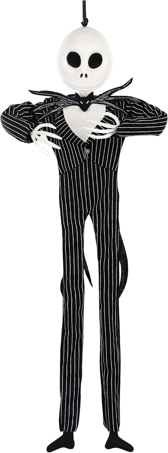 Ornaments - Disney The Nightmare Before Plastic Christmas Jack Skellington Poseable Hanging Character Decoration Multi