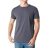GENUWII Men's T Shirt Short Sleeve Crew Neck T-Shirt Casual Summer Classic Basic Tee Shirt Longline Curve Hem Tops