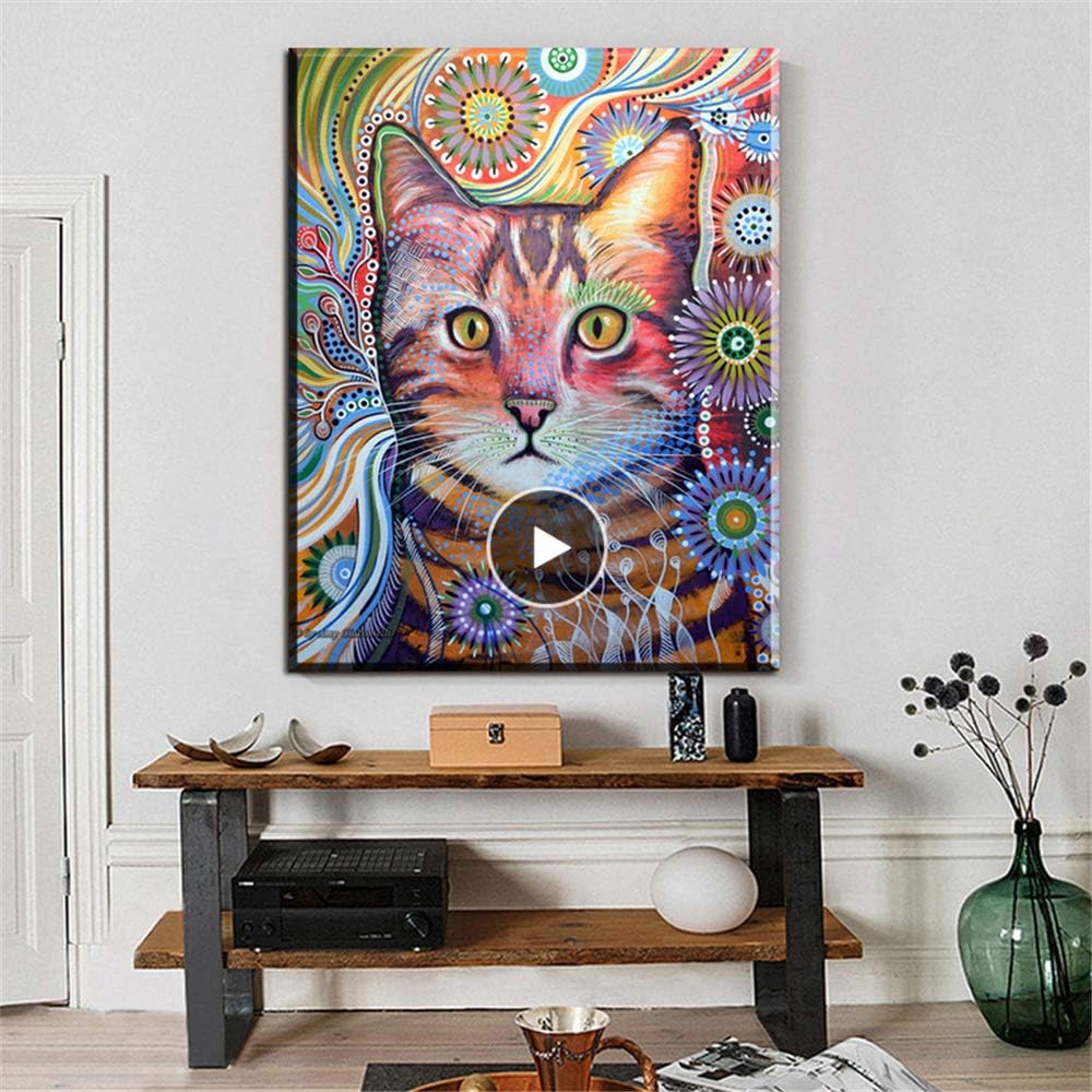 Danjiao Sit Down Cat World Oil Painting Wall Art Picture Paint On Canvas Prints Wall Painting No Framed Living Room Decor 40x60cm