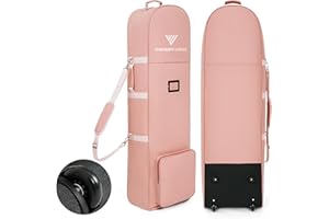 DAREKUKU Golf Travel Bags for Airlines with Adjustable Support Rod and Detachable Shoulder Straps, Soft Foldable Golf Club Travel Covers, 900D Heavy Duty Oxford -Universal Size