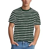 Zengjo Mens Striped T-Shirt Short Sleeve Crewneck Classic Horizontal Stripe Tee Top