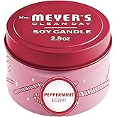 MRS. MEYER'S CLEAN DAY Soy Tin Candle, 12 Hour Burn Time, Made with Soy Wax and Essential Oils, Peppermint, 2.9 oz