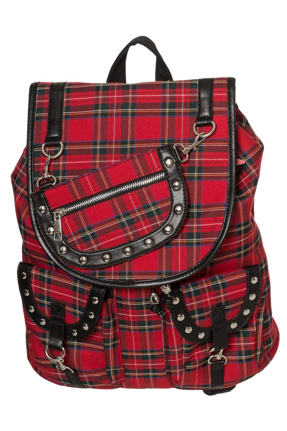 Banned Yamy Punk Nugoth Tartan Gingham Backpack