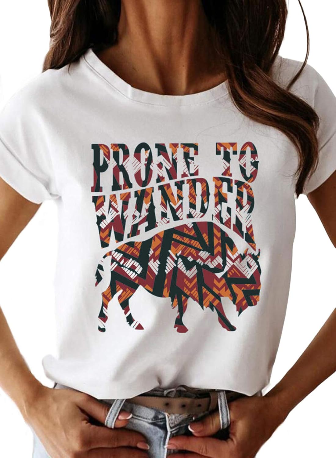 CORAFRITZ Women’s Summer Casual Tee Classic TShirt Print Short Sleeve