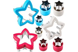 HIHITAOO Star Cookie Cutters Set Sandwich Cutters for Kids Star Wars Cookie Cutter 9 pieces Five-Pointed Star Cutter Shaped Biscuit Fondant Cake Cheese Cutter Pastry Mold Christmas Gifts (Assorted Sizes)