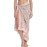 parihan Swimsuit Beach Sarong Cover Ups for Swimwear Women-Hand Print Wrap Skirt