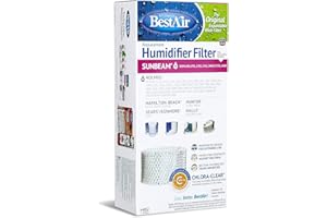 BestAir H62-PDQ-4 Extended Life Humidifier Replacement Paper Wick Humidifier Filter, For Holmes, Sunbeam, Touch Point, Halls, White-Westinghouse & Hamilton-Beach Models, 4.5" x 2.5" x 9.2", 4 Pack