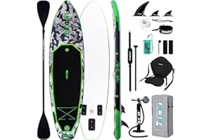 FunWater Inflatable Stand Up Paddle Board with Premium SUP Paddleboard Accessories, Anti-Slip EVA Deck, 11'/10'6'' Paddle Boards for Adults & Youth of All Skill Levels