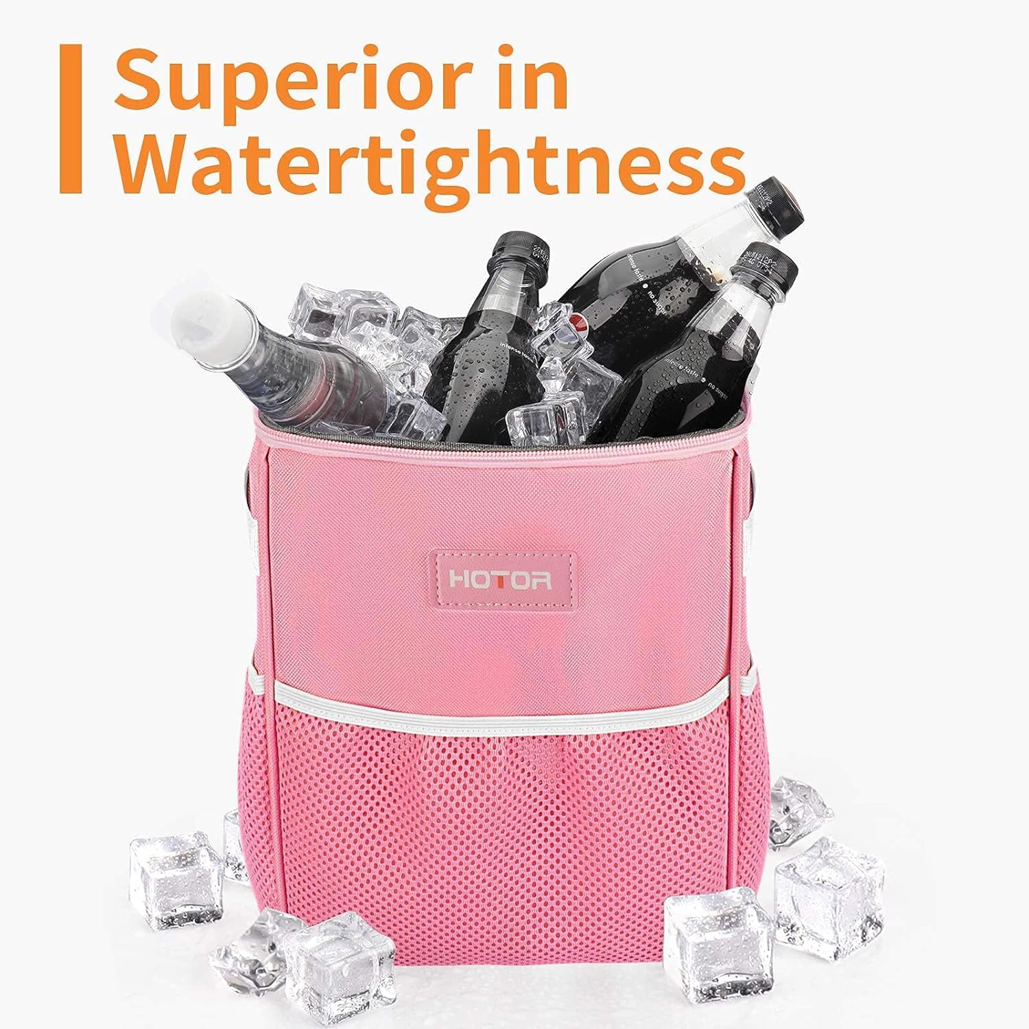 HOTOR Car Trash Can with Lid and Storage Pockets