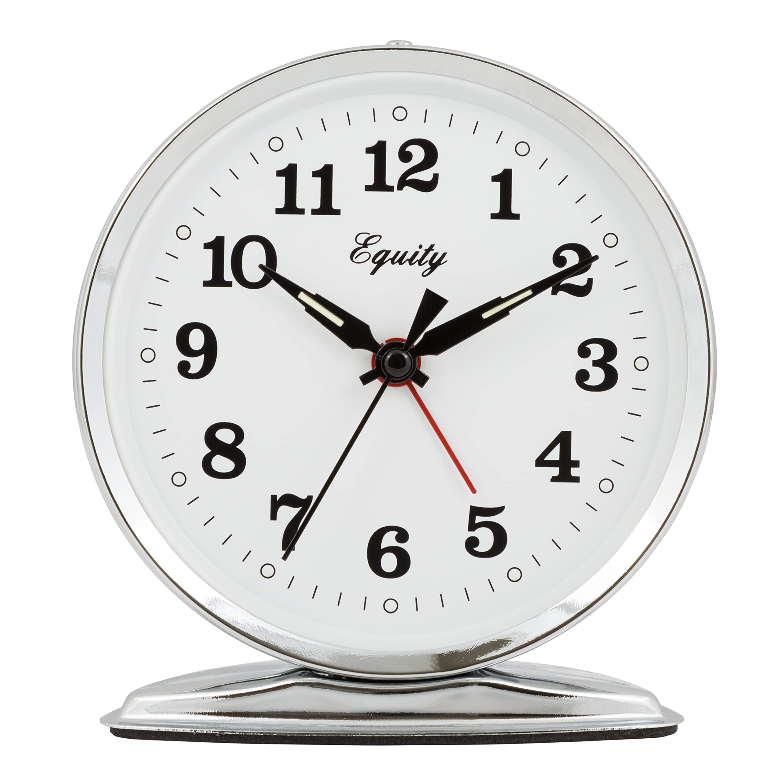 LaCrosse Equity 24014 Wind-Up Loud Bell Metal Alarm Clock Pack of 1 Silver