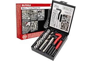 BILITOOLS M12x1.5 Thread Repair Kit, HSS Drill Helicoil Repair Kit Metric