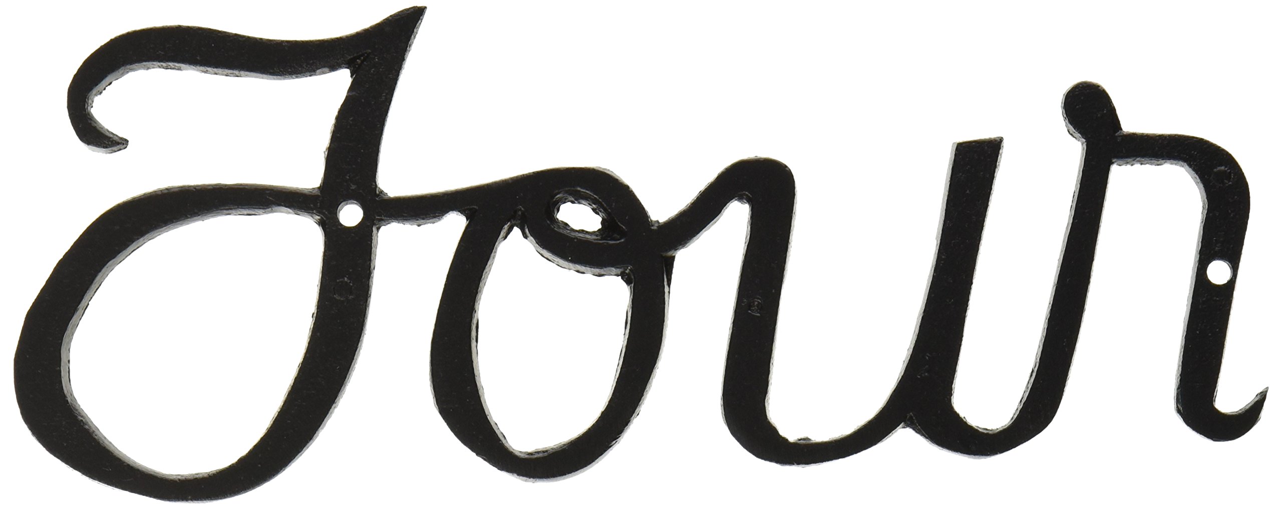 Montague Metal Products Small Script House Number, Four,Black