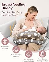 momcozy Nursing Pillow Grey Ergonomic Support Adjustable Waist Strap view 2