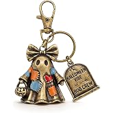 Hoheng 3D Patchwork Ghost Keychain Halloween Purse Bag Charms for Handbags | Cute Spooky Halloween Keychain Vintage Key Chain Tote Bag Charms Backpack Decorations Bookbag Accessories Gifts for Women