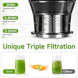 Cold Press Juicer, 5.3" Wide Feed Chute Juice