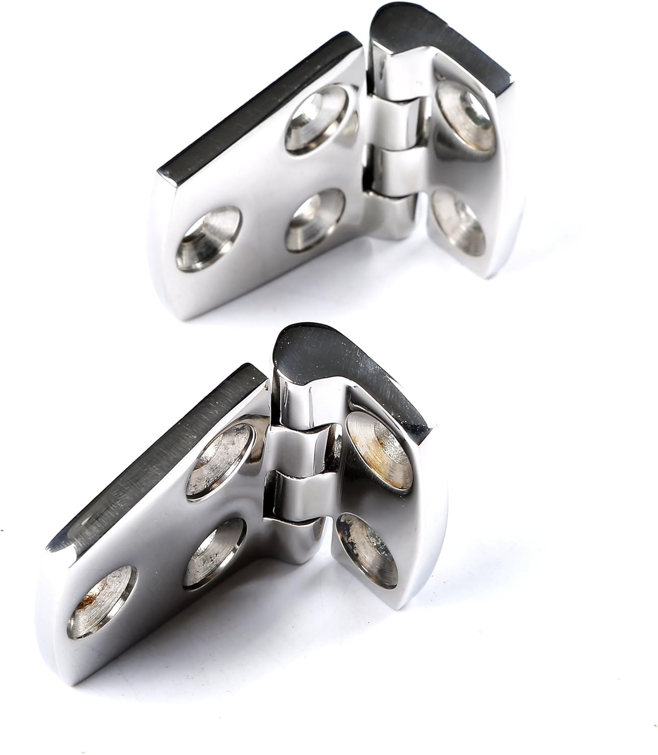 MX 2 Pcs Marine Grade Stainless Steel Shortside Offset Hinges 1-1/2" x 2-1/4", Silver-0606a
