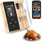 Smart Wireless Meat Thermometer with 2 Color-Coded Probes,Standalone Display Base, Accuracy ±1°F，Digital Bluetooth Thermometer for Cooking, Oven, Smoker, BBQ, Grill Real-Time Monitoring in App