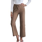 Famulily Womens Fuzzy Long Pants Drawstring Wide Leg Pajamas Bottoms Warm Comfy Sleepwear Pants