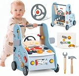Giant bean Wooden Baby Push Walker Activity Center Car Traffic Theme view 1