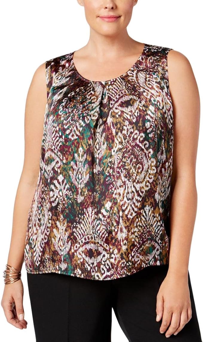 Kasper Women's Plus Size Mardi Gras Print Cami at Amazon Womenâs Clothing store