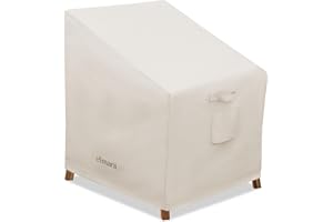 Elmara Outdoor Chair Covers – Waterproof, UV Fade-Resistant Patio Chair Covers Made of Heavy Duty Olefin – Durable All Weather Design Keeps Your Patio Furniture Safe (Beige)