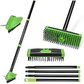 3-in-1 Crack Weeder Wire Metal Brush Tool, 54.3 Inch Adjustable Long Handle Weed Brush, Suitable for Removing Weeds from Sidewalks, Gardens and Lawns